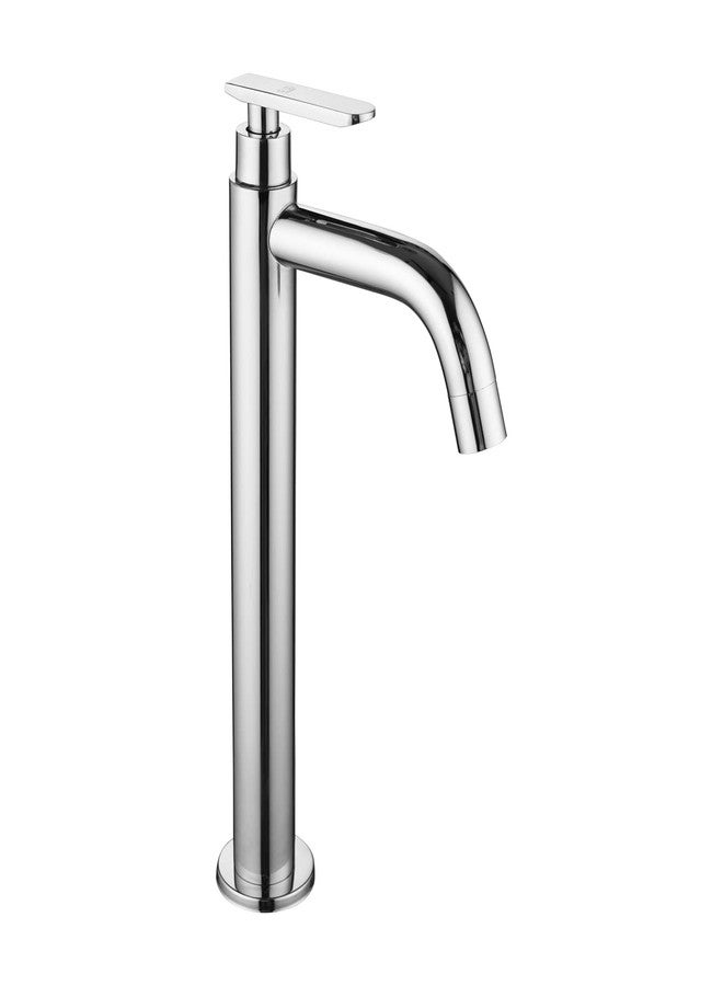 SPAZIO Slim Series SS-304 Tall Pillar Cock Tap with Long Spout & 12 Inches Tall Body Tall Boy Extended Pillar Tap Faucet, Chrome Plated, Quarter Turn, Pack of 1 - Image 1